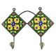 Forest Green Floral Ceramic Tile Hook